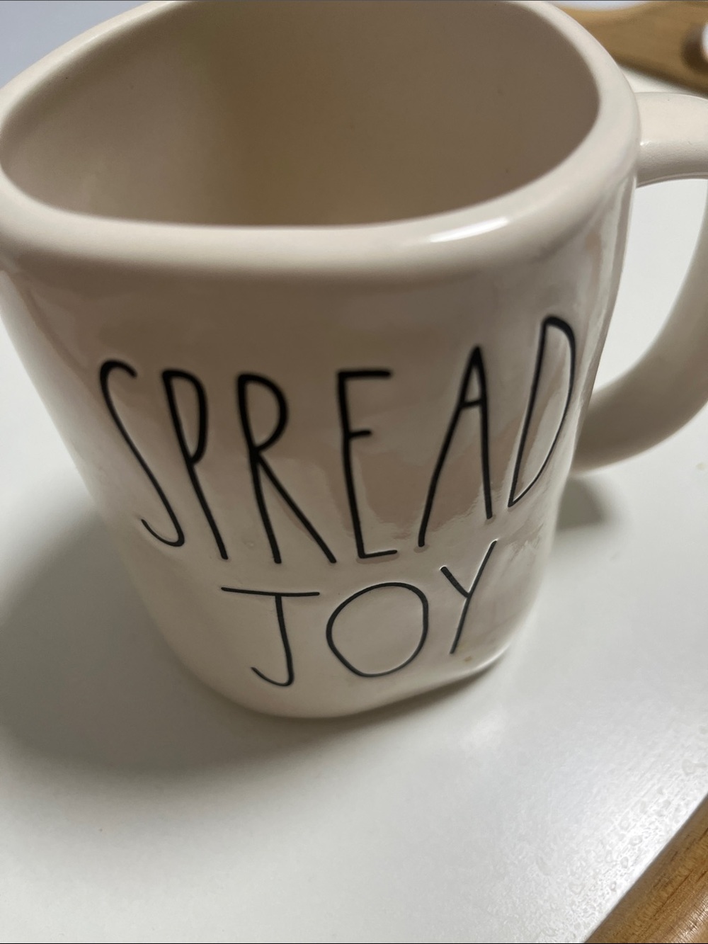 Rae Dunn Cream 'Spread Joy' Ceramic Mug